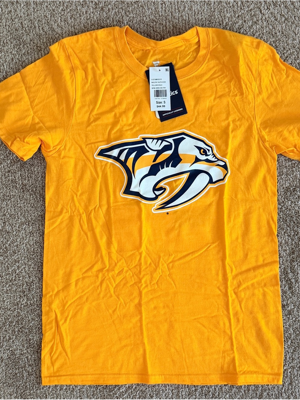 Fanatics Gold Nashville Predators Logo Tee